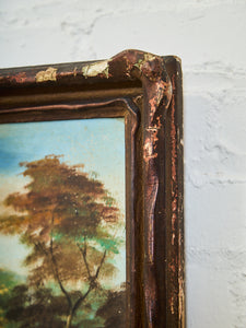 Path Toward the Mountains Antique Oil Painting