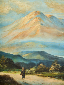 Path Toward the Mountains Antique Oil Painting