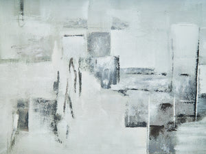 Large-Scale Abstract Canvas in Monochrome Hues