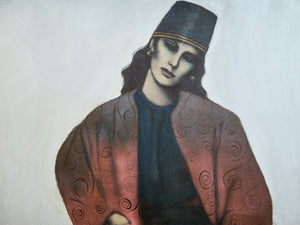Large-Scale Portrait in Red and Black