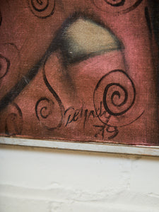 Large-Scale Portrait in Red and Black