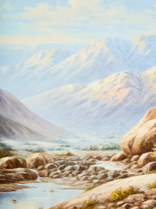 Grand Desert Landscape Oil Painting Oversized 1970s Southwest Scene