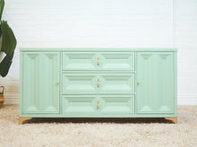 Load image into Gallery viewer, Chocolate Mint Hollywood Regency Dresser
