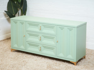 Chocolate Mint Hollywood Regency Dresser