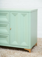 Load image into Gallery viewer, Chocolate Mint Hollywood Regency Dresser
