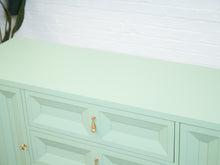 Load image into Gallery viewer, Chocolate Mint Hollywood Regency Dresser
