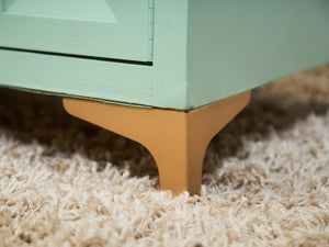 Chocolate Mint Hollywood Regency Dresser
