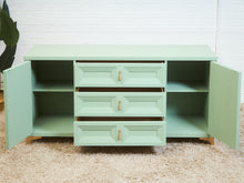 Load image into Gallery viewer, Chocolate Mint Hollywood Regency Dresser
