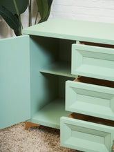 Load image into Gallery viewer, Chocolate Mint Hollywood Regency Dresser
