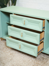 Load image into Gallery viewer, Chocolate Mint Hollywood Regency Dresser
