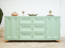 Load image into Gallery viewer, Chocolate Mint Hollywood Regency Dresser
