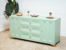 Load image into Gallery viewer, Chocolate Mint Hollywood Regency Dresser
