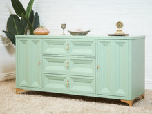 Load image into Gallery viewer, Chocolate Mint Hollywood Regency Dresser
