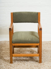 Load image into Gallery viewer, Olive Green Checker Vintage Armchair
