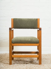 Load image into Gallery viewer, Olive Green Checker Vintage Armchair
