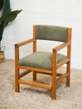 Load image into Gallery viewer, Olive Green Checker Vintage Armchair
