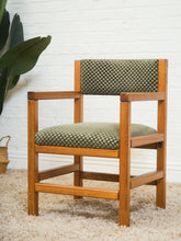 Load image into Gallery viewer, Olive Green Checker Vintage Armchair

