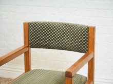 Load image into Gallery viewer, Olive Green Checker Vintage Armchair
