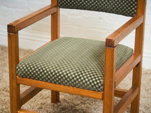 Load image into Gallery viewer, Olive Green Checker Vintage Armchair
