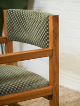 Load image into Gallery viewer, Olive Green Checker Vintage Armchair
