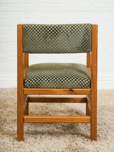 Olive Green Checker Vintage Armchair