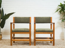 Load image into Gallery viewer, Olive Green Checker Vintage Armchair
