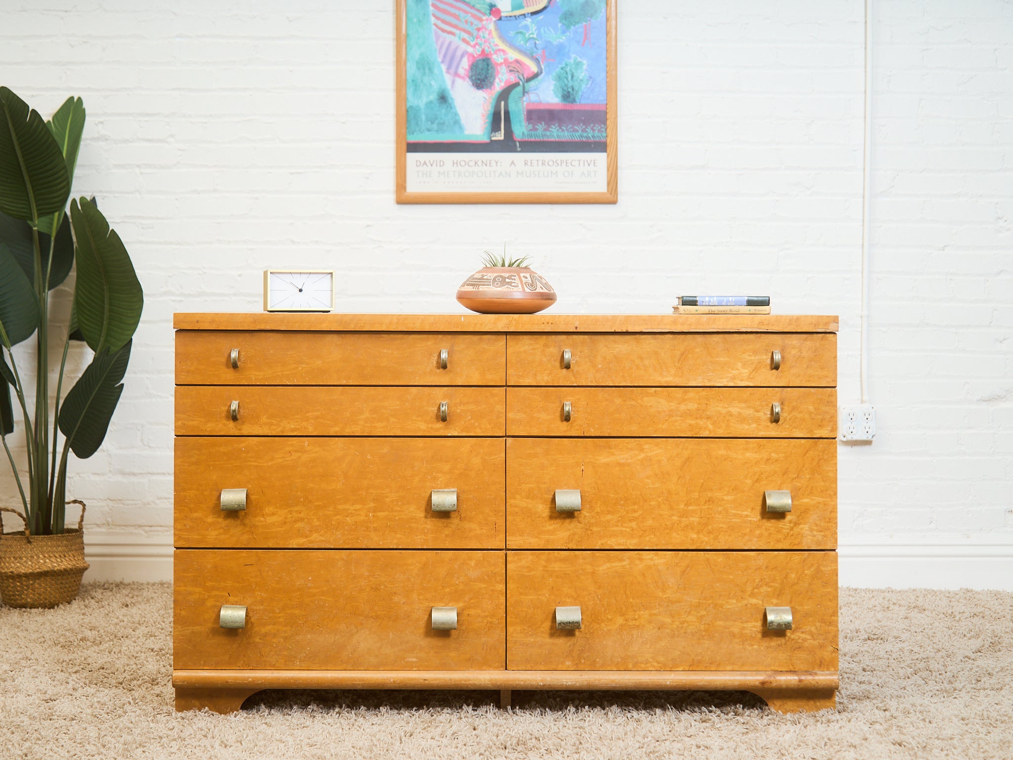 Art Deco 1940's Birds Eye Maple Dresser – Sunbeam Vintage