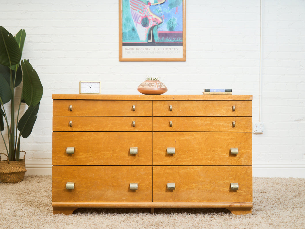 Art Deco 1940’s Birds Eye Maple Dresser