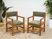 Load image into Gallery viewer, Olive Green Checker Vintage Armchair
