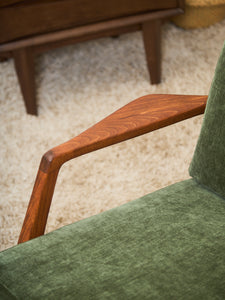 Mid Century Danish Modern Ib Kofod Larsen for Selig Walnut Lounge Chair