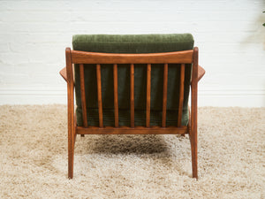 Mid Century Danish Modern Ib Kofod Larsen for Selig Walnut Lounge Chair