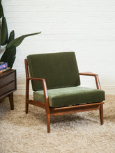 Load image into Gallery viewer, Mid Century Danish Modern Ib Kofod Larsen for Selig Walnut Lounge Chair
