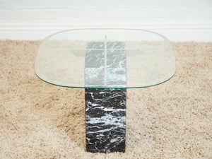 Marble And Chrome Italian Coffee Table