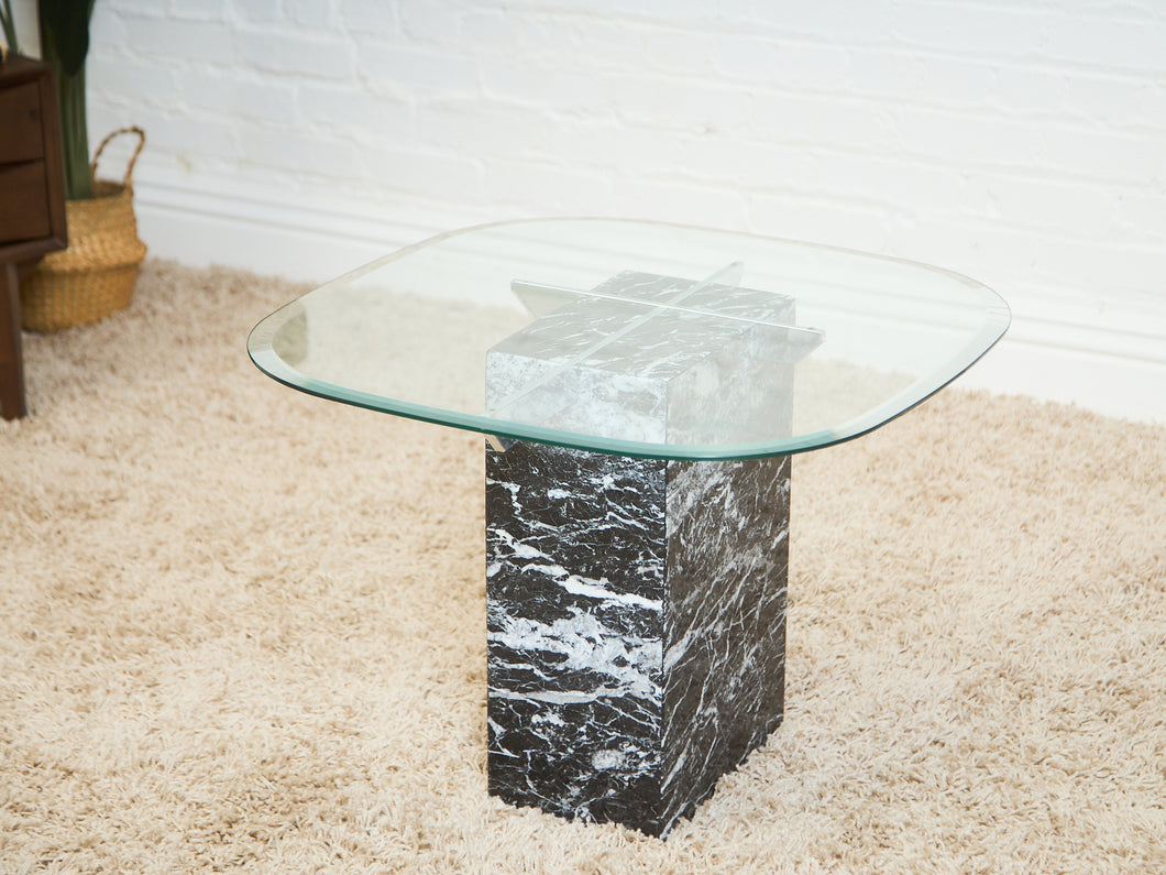 Marble And Chrome Italian Coffee Table