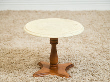 Load image into Gallery viewer, Traventine Round pedestal Vintage Side Table
