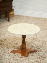 Load image into Gallery viewer, Traventine Round pedestal Vintage Side Table

