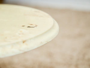 Traventine Round pedestal Vintage Side Table