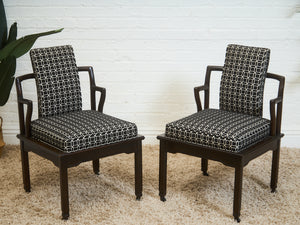 Geometric Monte Verde Young Hollywood Regency Pair of Chairs