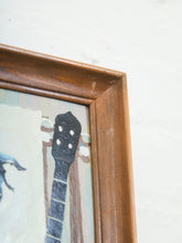 Load image into Gallery viewer, Still Life with Banjo and Blue Jay Folk Art Americana Painting
