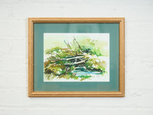 Load image into Gallery viewer, Reflections by the Stream Watercolor Signed
