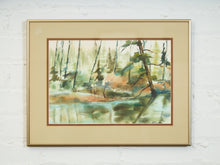 Load image into Gallery viewer, Woodland Reflections” Watercolor Landscape by S. Fulton
