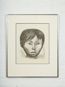 Charcoal Portrait of a Young Boy