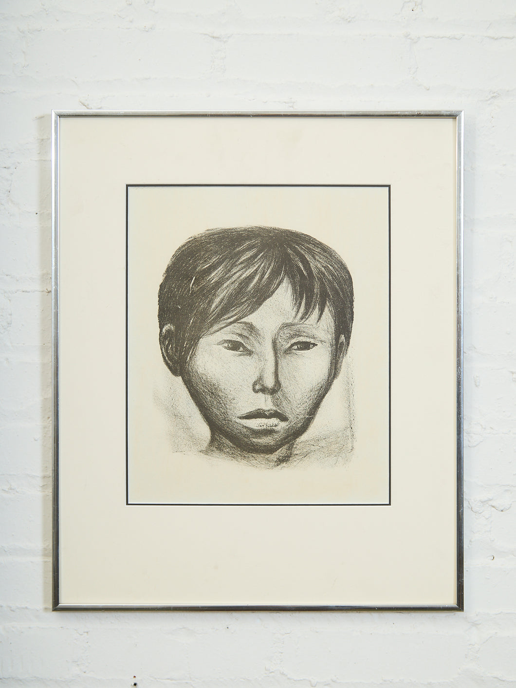 Charcoal Portrait of a Young Boy