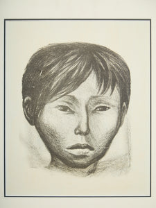 Charcoal Portrait of a Young Boy
