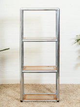 Load image into Gallery viewer, Milo Baughman Design Institute Tubular Chrome Caned Etagere Bookshelf Display
