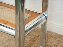Load image into Gallery viewer, Milo Baughman Design Institute Tubular Chrome Caned Etagere Bookshelf Display
