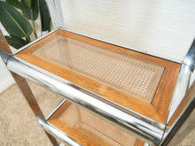 Load image into Gallery viewer, Milo Baughman Design Institute Tubular Chrome Caned Etagere Bookshelf Display
