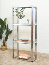Load image into Gallery viewer, Milo Baughman Design Institute Tubular Chrome Caned Etagere Bookshelf Display
