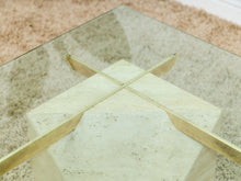 Load image into Gallery viewer, 1970s Artedi Travertine and Brass Coffee Table With Glass Top Made in Italy
