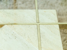Load image into Gallery viewer, 1970s Artedi Travertine and Brass Coffee Table With Glass Top Made in Italy
